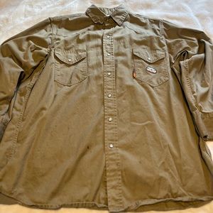 Rasco FR Snap Front Long Sleeve Welder Shirt 7.5oz Khaki XXL